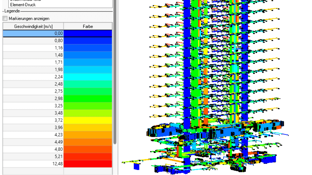 Analyse eines Luftkanalnetzes direkt im 3D-Modell