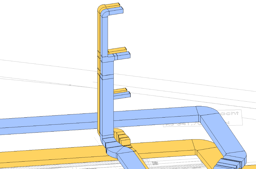 Steigstrang mit Schachtabgängen für die einfache Trassenplanung & Platzbedarfsermittlung