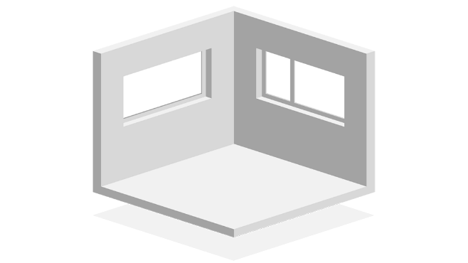 3D-Flat-Design eines Raums