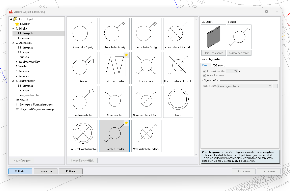 Elektro_Objekte verwalten